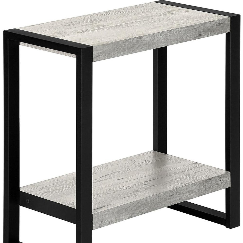 24" Black And Gray End Table With Shelf HomeRoots