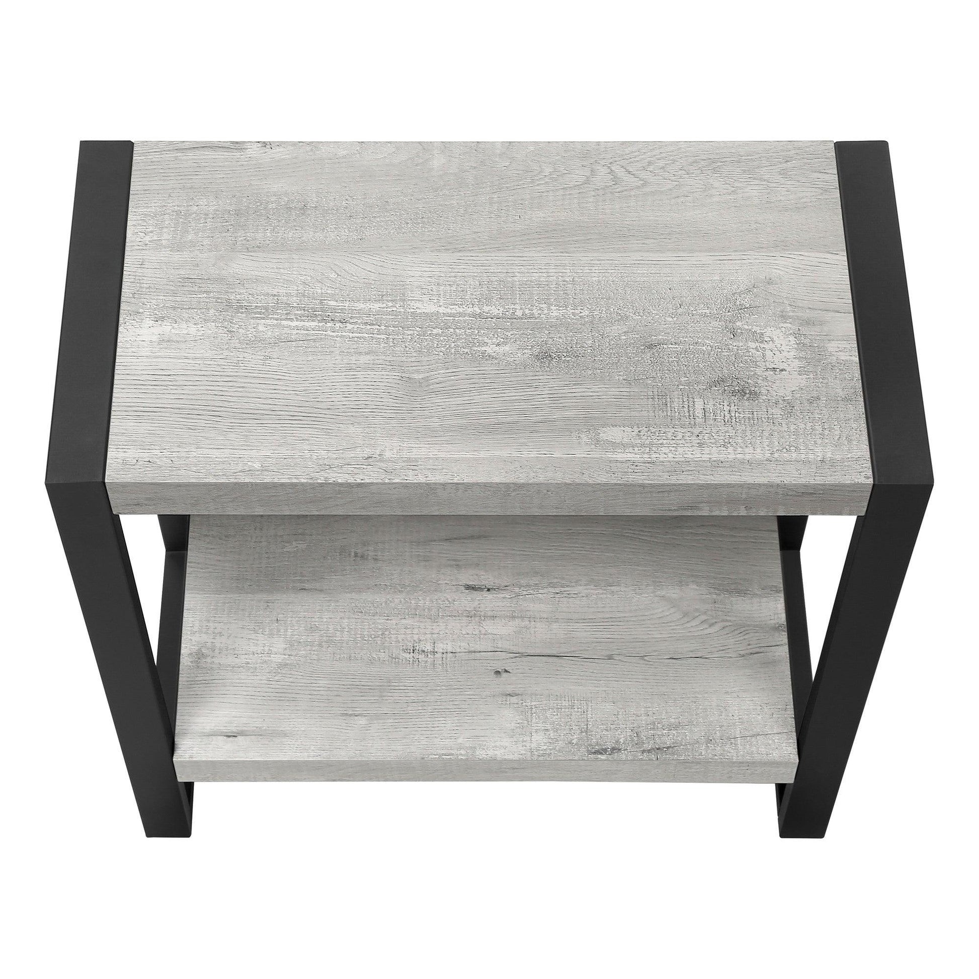 24" Black And Gray End Table With Shelf - FurniFindUSA