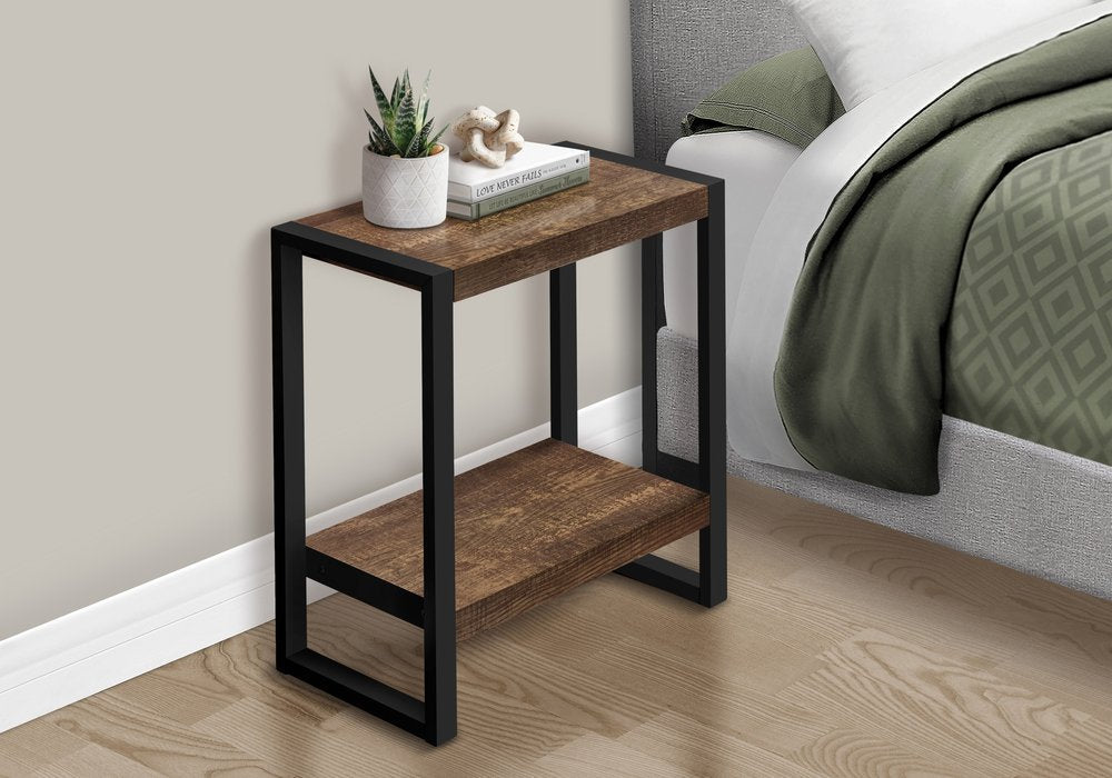 24" Black And Brown End Table With Shelf HomeRoots