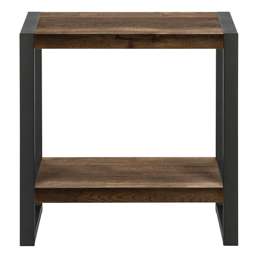24" Black And Brown End Table With Shelf HomeRoots