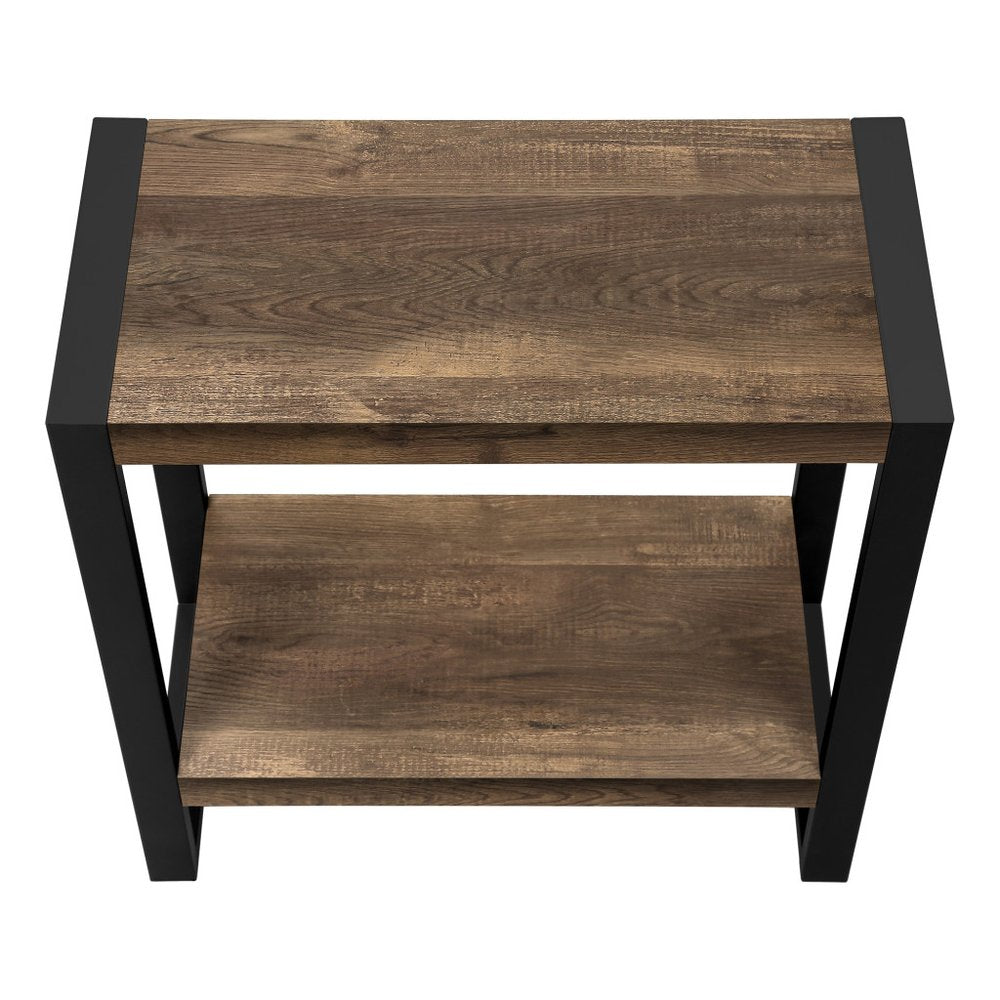 24" Black And Brown End Table With Shelf HomeRoots