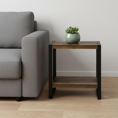 24" Black And Brown End Table With Shelf HomeRoots