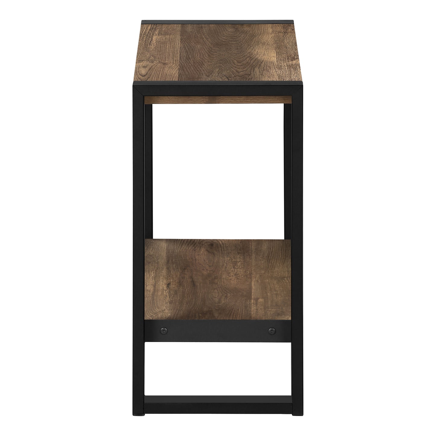 24" Black And Brown End Table With Shelf