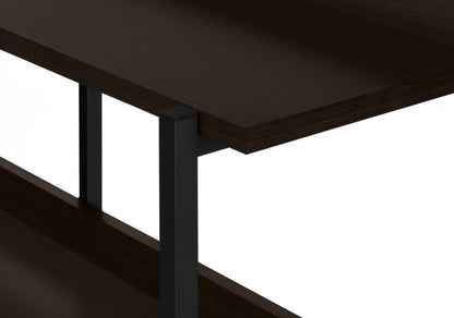 47" Brown and Black Wood and Metal Frame Console Table With Three Shelves HomeRoots