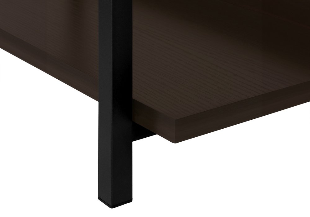 47" Brown and Black Wood and Metal Frame Console Table With Three Shelves — view 8