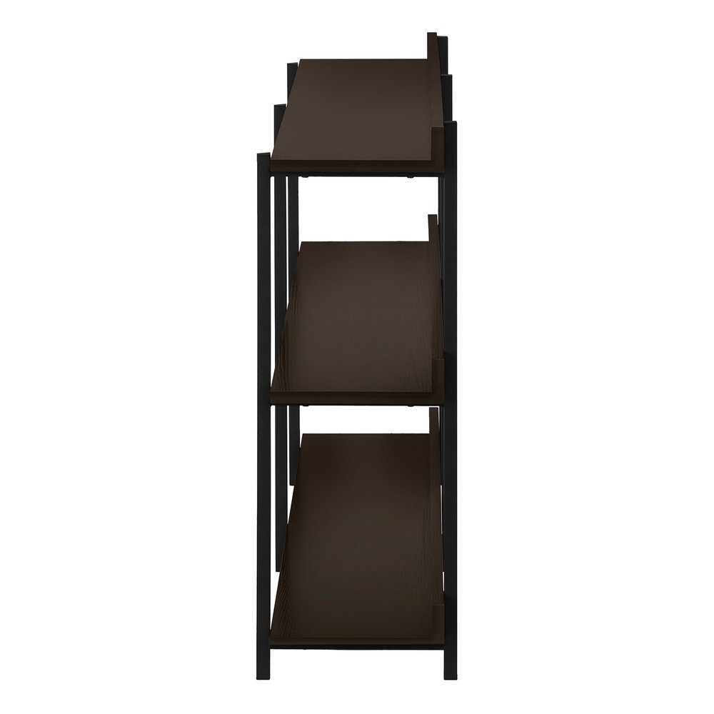 47" Brown and Black Wood and Metal Frame Console Table With Three Shelves — view 5