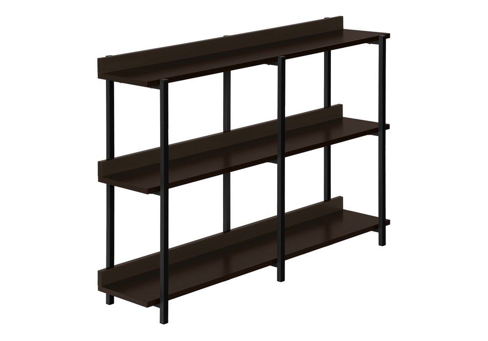 47" Brown and Black Wood and Metal Frame Console Table With Three Shelves HomeRoots