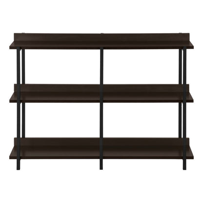 47" Brown and Black Wood and Metal Frame Console Table With Three Shelves HomeRoots