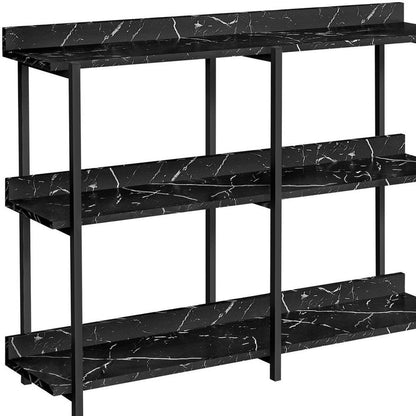 34" Black End Table With Three Shelves HomeRoots