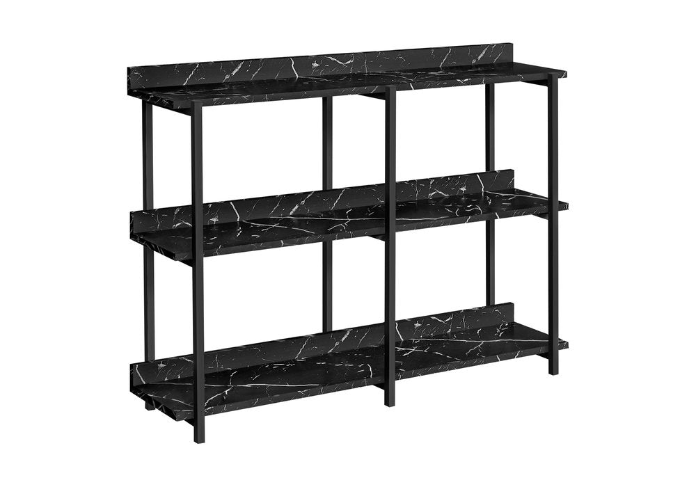 34" Black End Table With Three Shelves HomeRoots