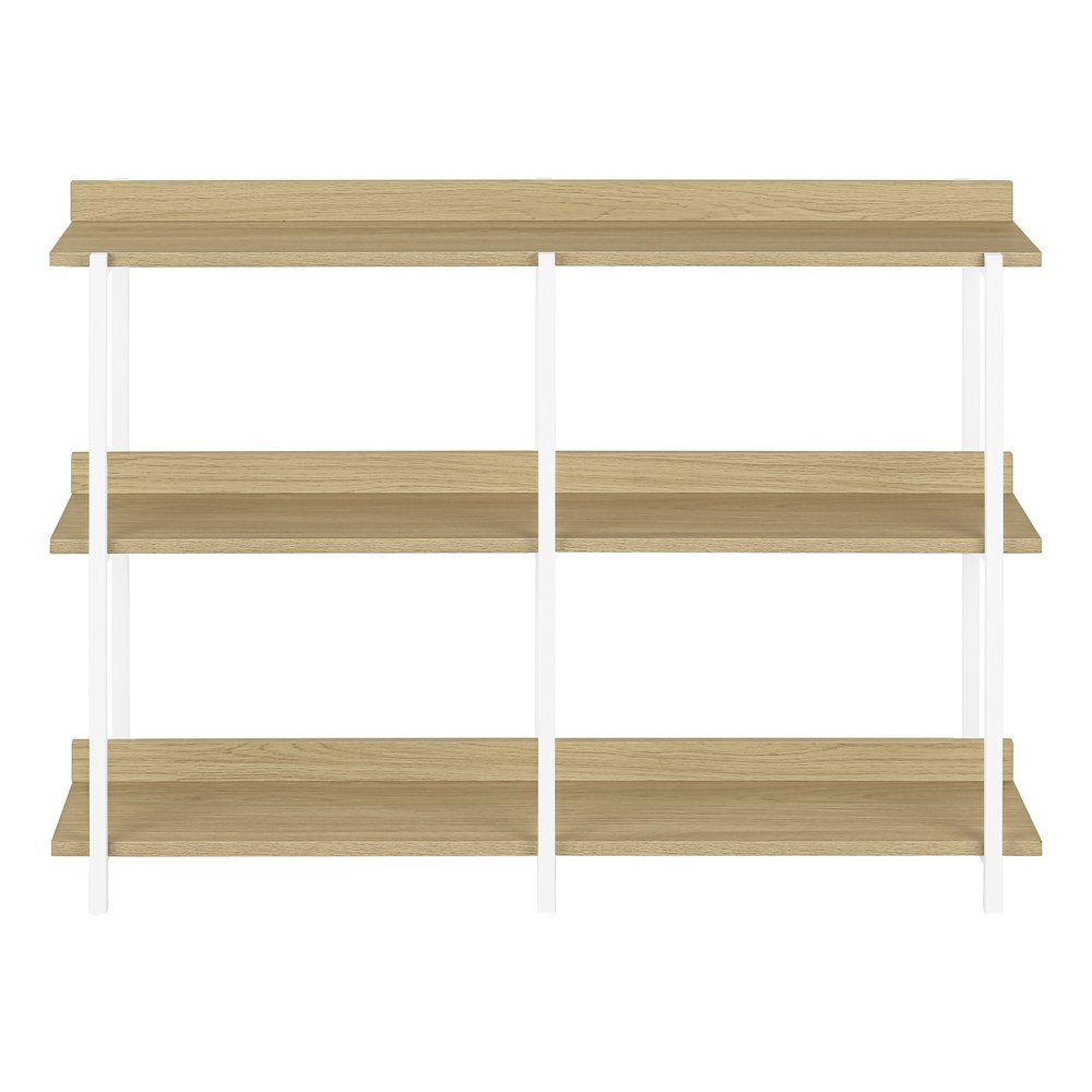 47" Natural and White Wood and Metal Frame Console Table With Three Shelves HomeRoots