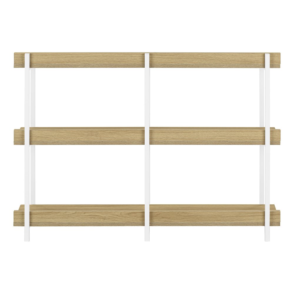 47" Natural and White Wood and Metal Frame Console Table With Three Shelves HomeRoots