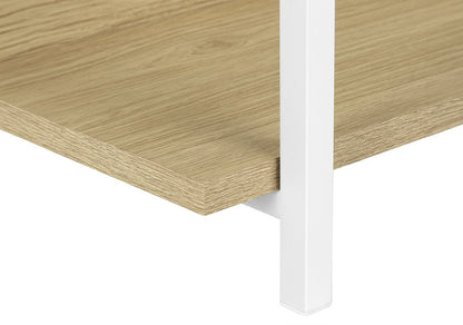 47" Natural and White Wood and Metal Frame Console Table With Three Shelves HomeRoots
