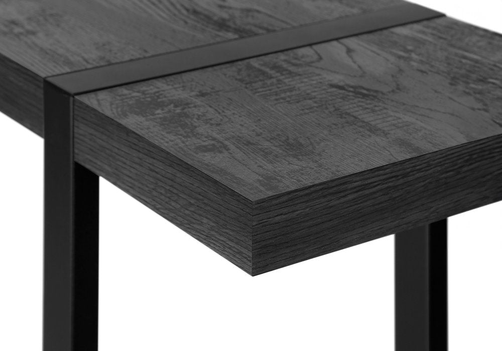 47" Black Wood and Metal Distressed Sled Console Table With Shelf HomeRoots