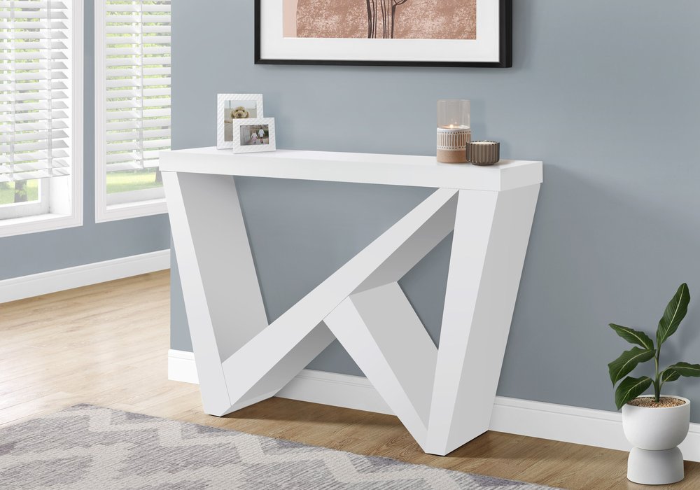 32" White Wood Abstract End Table HomeRoots