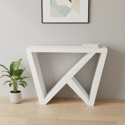 32" White Wood Abstract End Table HomeRoots