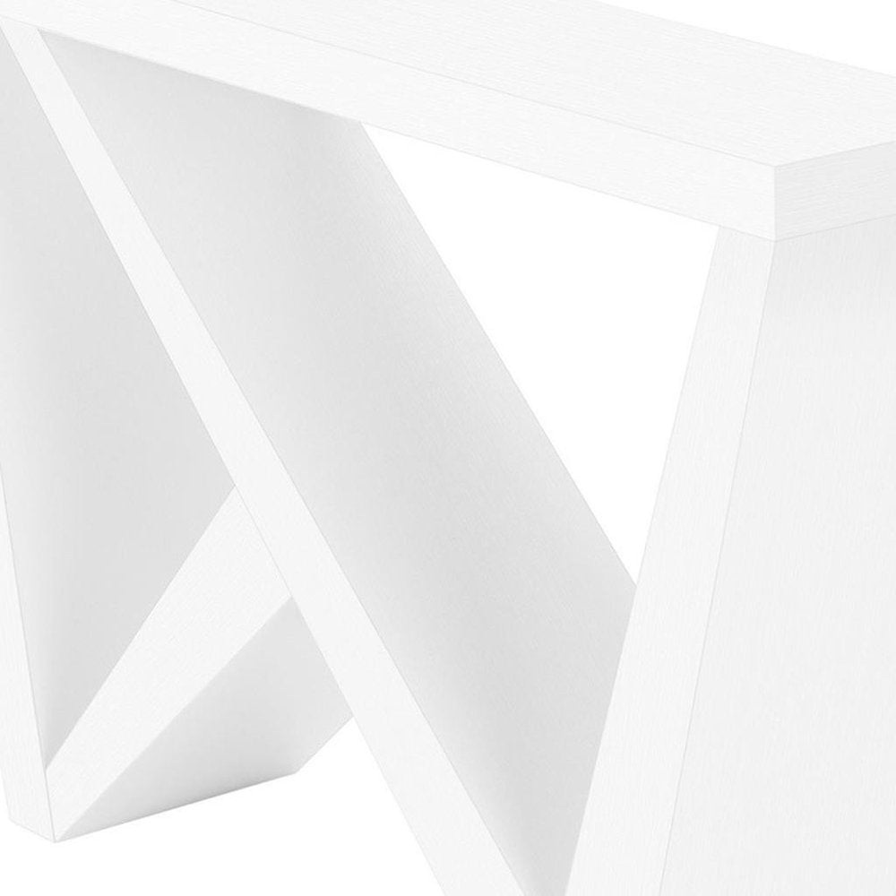 32" White Wood Abstract End Table — view 7