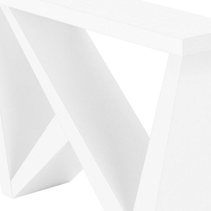 32" White Wood Abstract End Table HomeRoots
