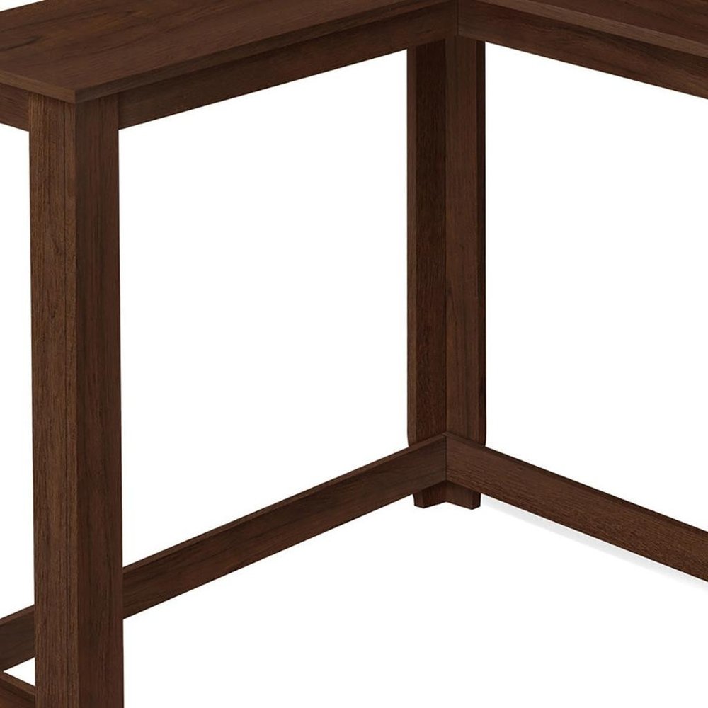 36" Espresso Wood Distressed Corner Frame Console Table — view 13