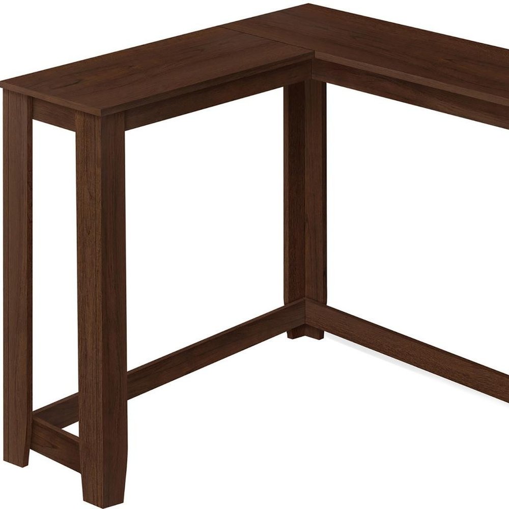 36" Espresso Wood Distressed Corner Frame Console Table HomeRoots