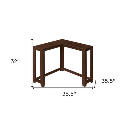 36" Espresso Wood Distressed Corner Frame Console Table HomeRoots