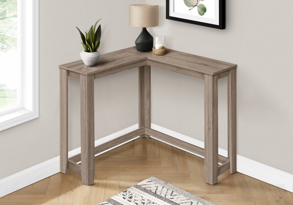 36" Espresso Wood Distressed Corner Frame Console Table — view 27