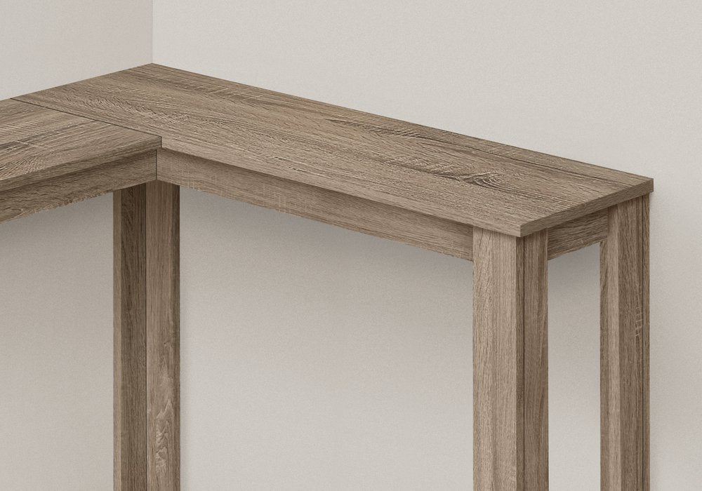 36" Espresso Wood Distressed Corner Frame Console Table HomeRoots