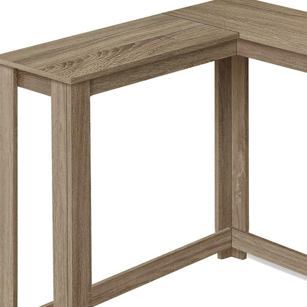 36" Espresso Wood Distressed Corner Frame Console Table — view 23