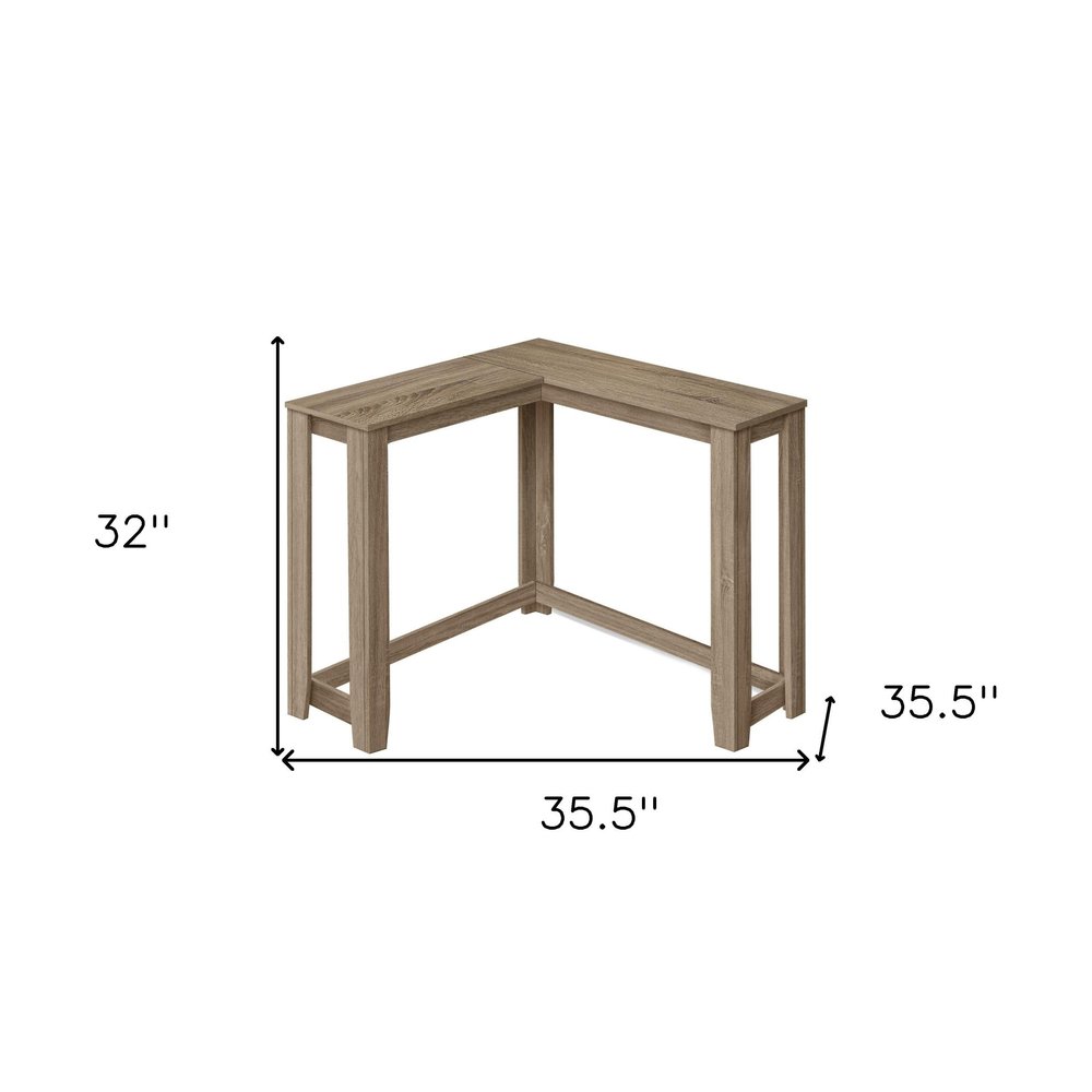 36" Espresso Wood Distressed Corner Frame Console Table — view 28