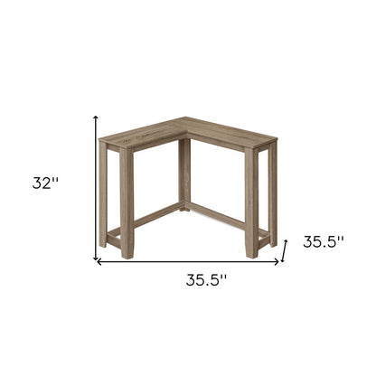 36" Espresso Wood Distressed Corner Frame Console Table HomeRoots