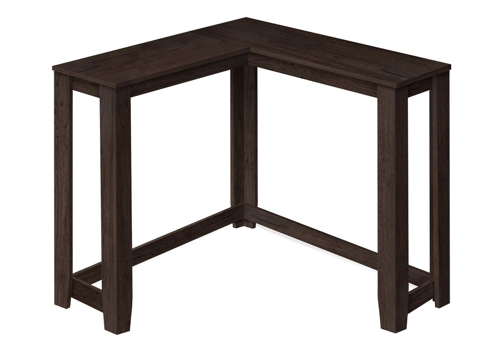 36" Espresso Wood Distressed Corner Frame Console Table HomeRoots