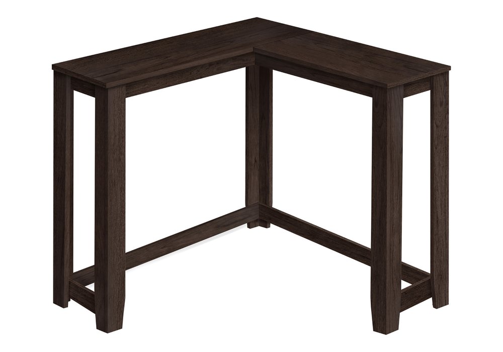 36" Espresso Wood Distressed Corner Frame Console Table HomeRoots