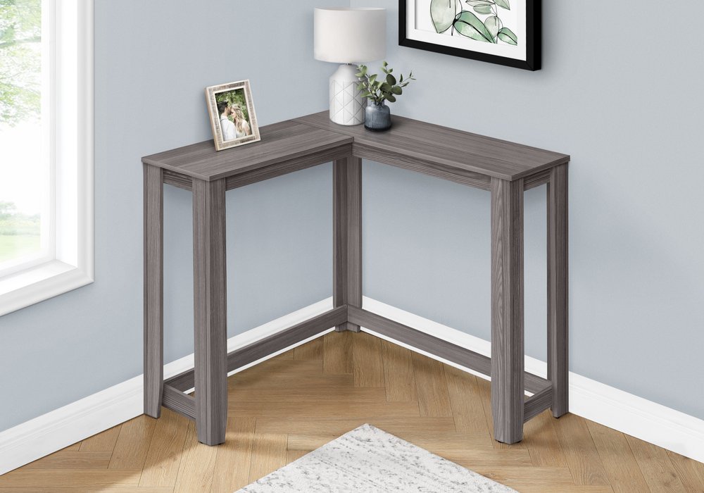 36" Espresso Wood Distressed Corner Frame Console Table — view 38