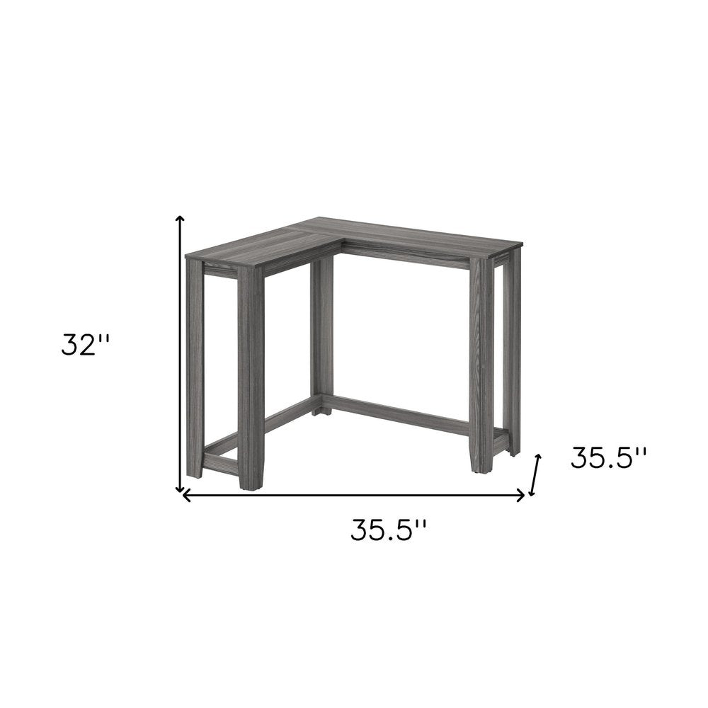 36" Espresso Wood Distressed Corner Frame Console Table — view 40