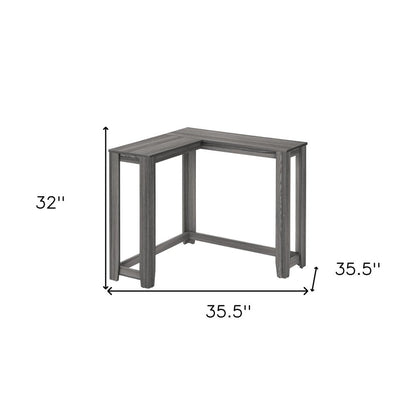 36" Espresso Wood Distressed Corner Frame Console Table HomeRoots