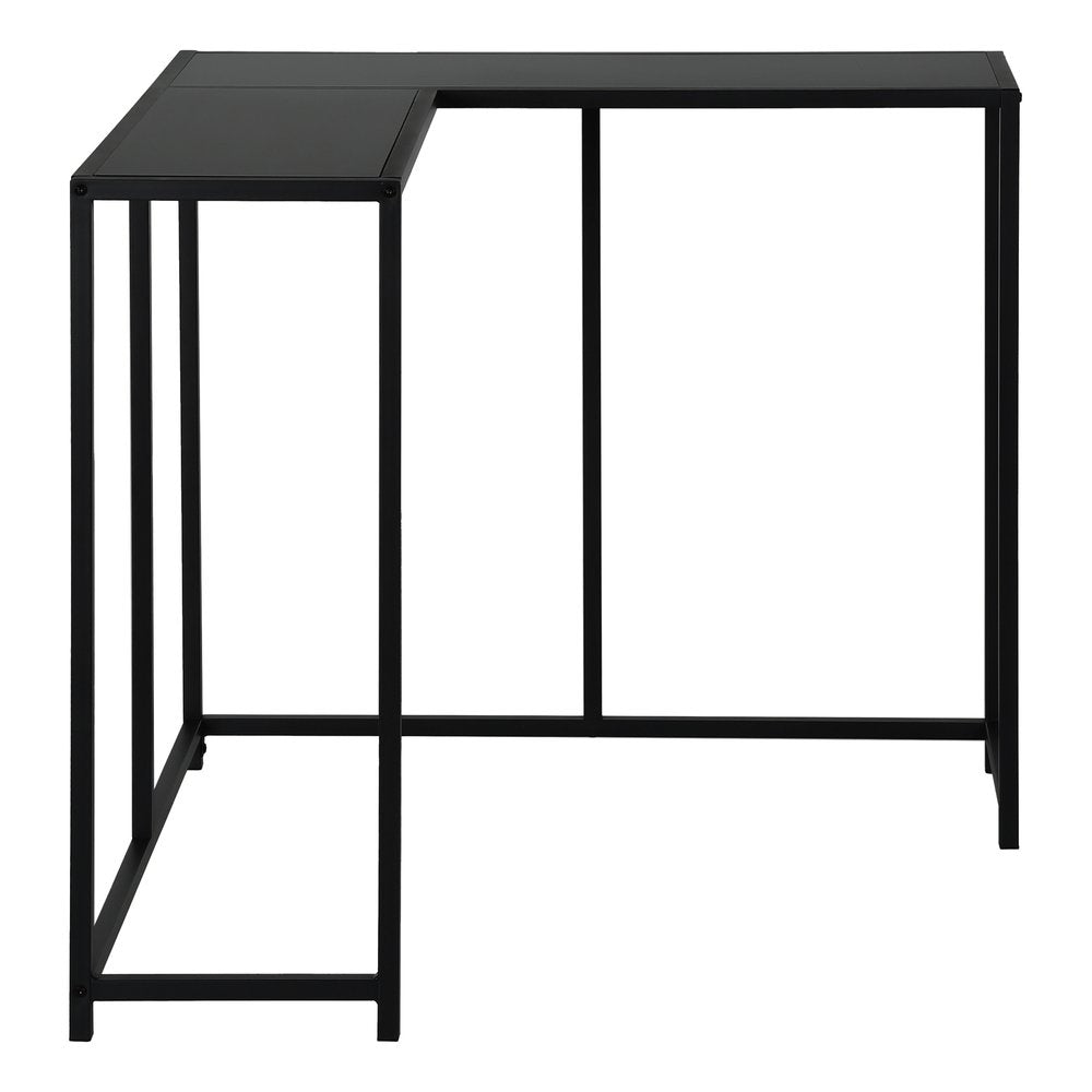 32" Black Laminate and Iron Frame End Table