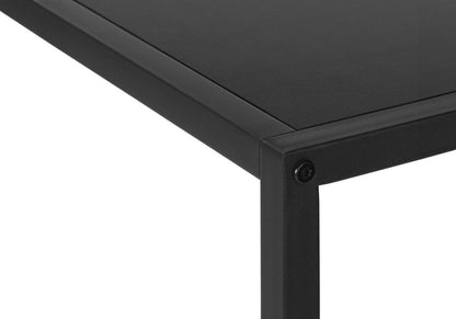 32" Black Laminate and Iron Frame End Table