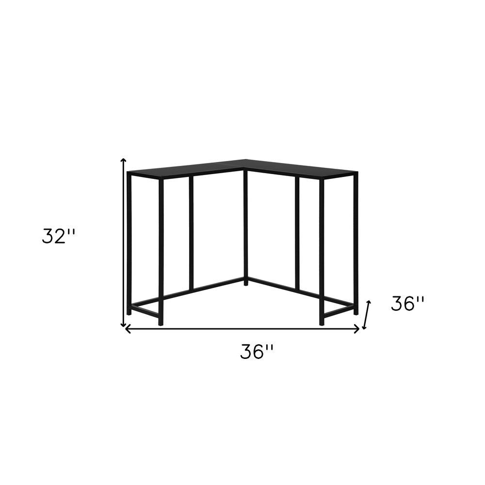 32" Black Laminate and Iron Frame End Table HomeRoots