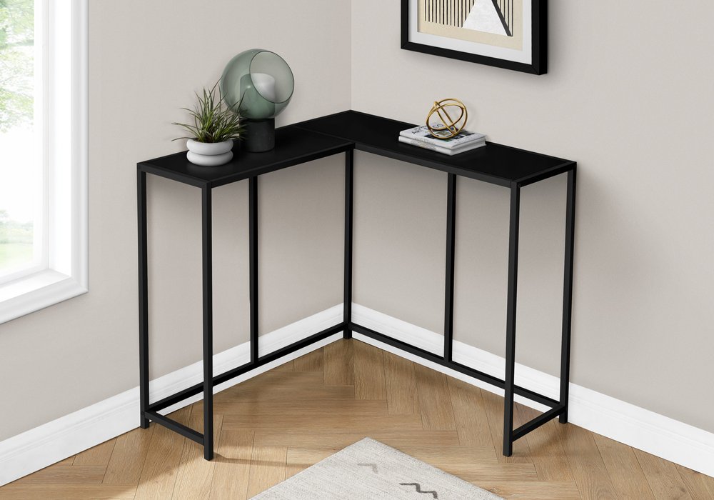 32" Black Laminate and Iron Frame End Table — view 9