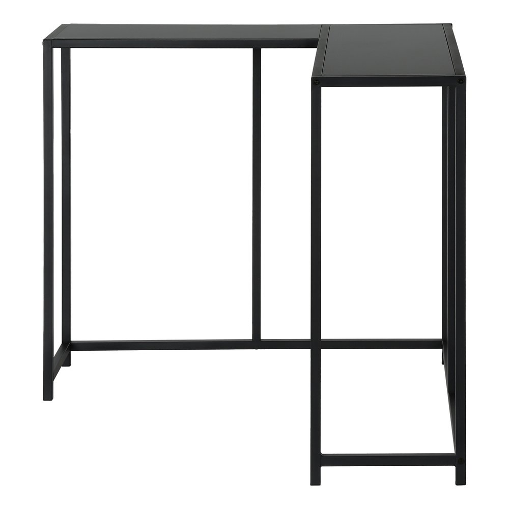 32" Black Laminate and Iron Frame End Table