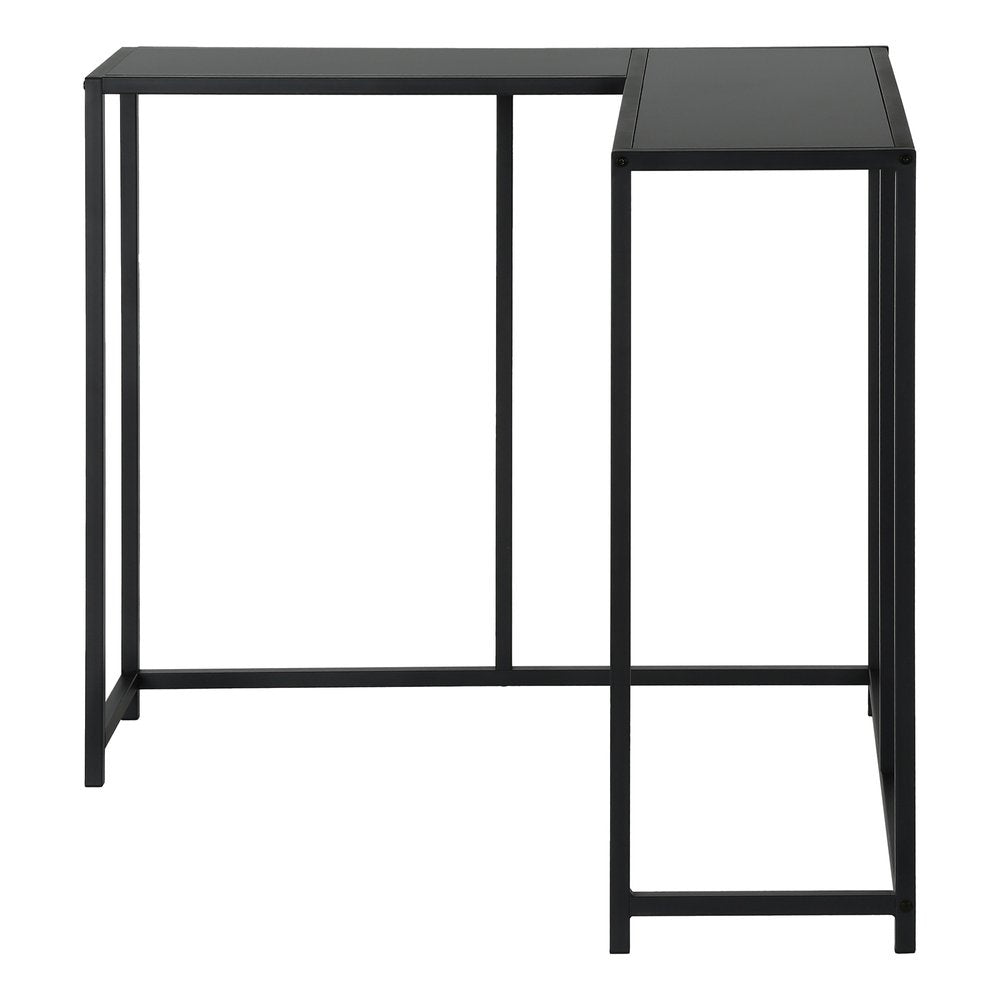 32" Black Laminate and Iron Frame End Table HomeRoots