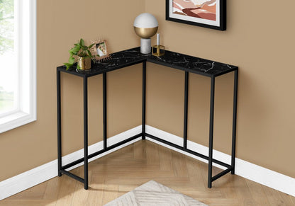 32" Black Laminate and Iron Frame End Table HomeRoots