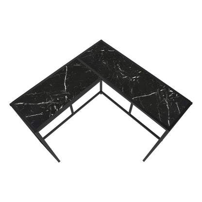 32" Black Laminate and Iron Frame End Table HomeRoots