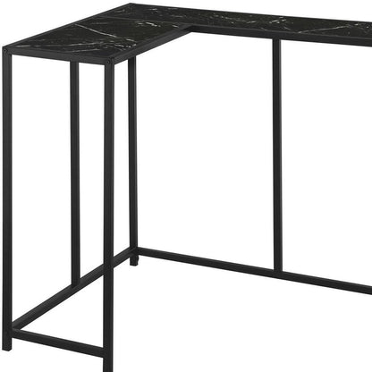 32" Black Laminate and Iron Frame End Table HomeRoots