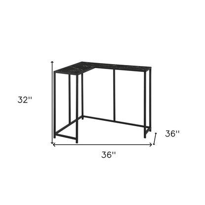32" Black Laminate and Iron Frame End Table HomeRoots