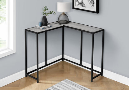 36" Gray and Black Wood and Metal Frame Console Table