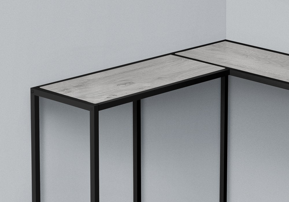 36" Gray and Black Wood and Metal Frame Console Table — view 6