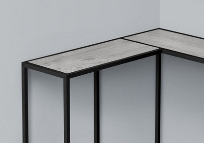 36" Gray and Black Wood and Metal Frame Console Table HomeRoots