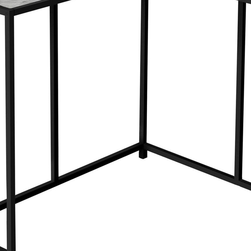 36" Gray and Black Wood and Metal Frame Console Table HomeRoots