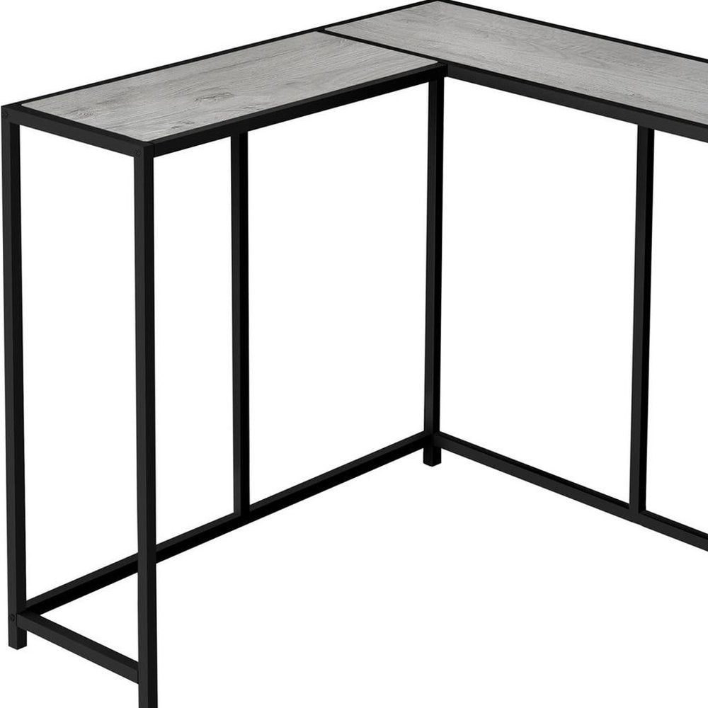 36" Gray and Black Wood and Metal Frame Console Table HomeRoots